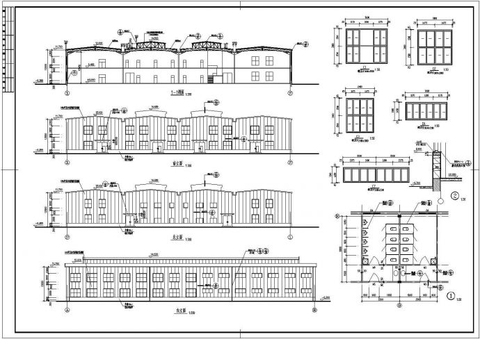 某二层钢结构厨柜厂车间建筑设计图_图1