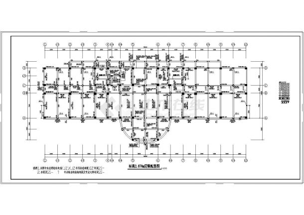 某高层办公综合楼结构施工图（框架结构）-图二