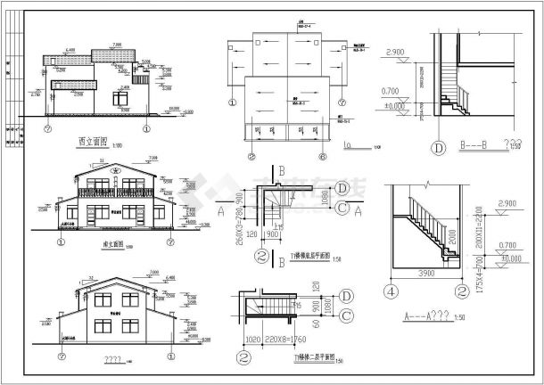 某地二层双拼简单小别墅建筑设计图-图一