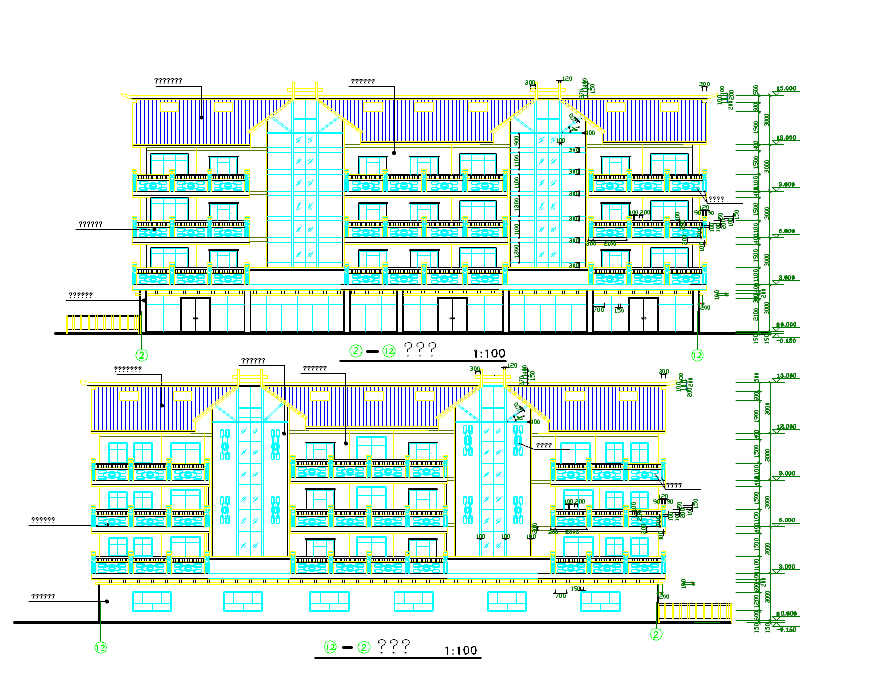 4层区粮食局商业用房建筑设计施工图