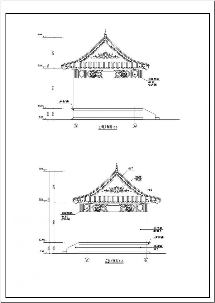 某小型单层寺庙古建筑施工图_图1