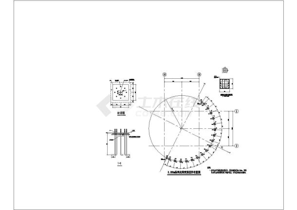 某大厦钢方管单层网壳全套建筑施工图-图一