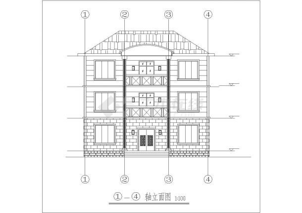 农村108平方自建三层小别墅方案图纸-图一