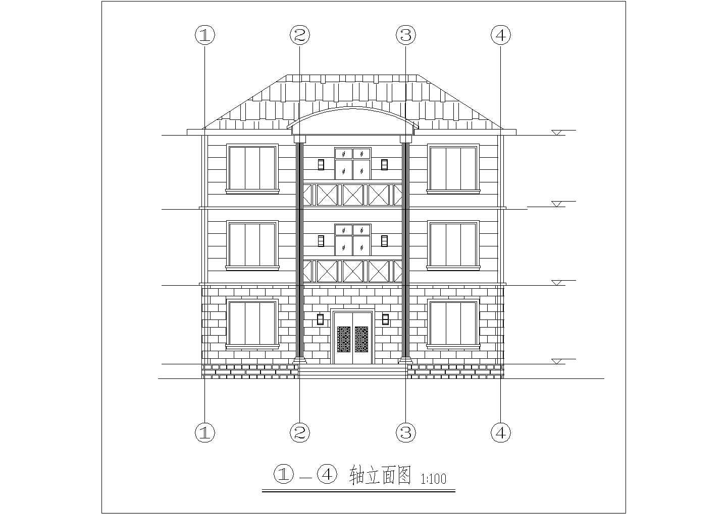 农村108平方自建三层小别墅方案图纸