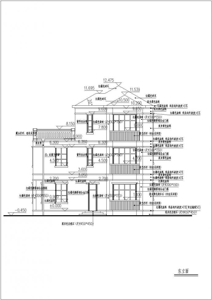 三层新农村实用别墅建筑设计图（含详图）_图1