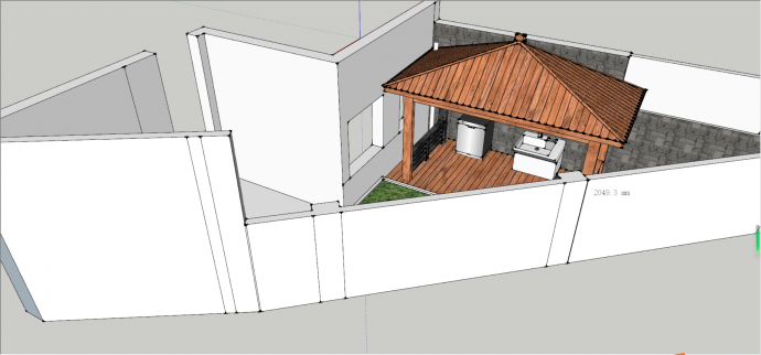 庭院阳台屋顶花园别墅su模型_图1
