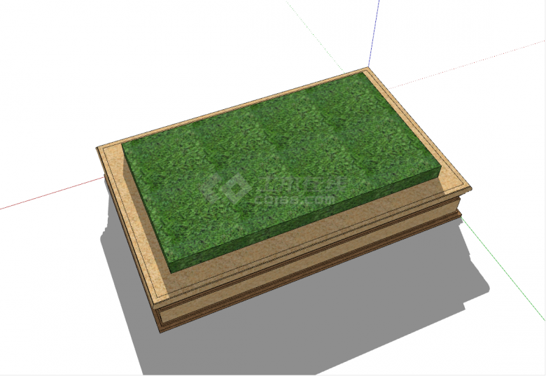 法式华丽花纹方形树池su模型-图二