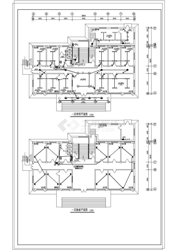 某办公楼局部电气设计施工图（3张）-图二