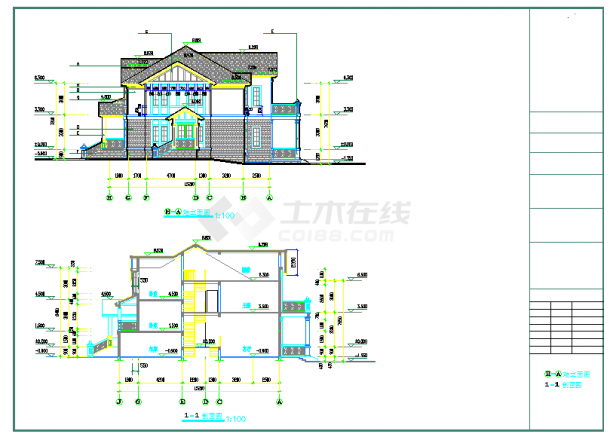 某地框架别墅建筑结构全套设计图纸-图二