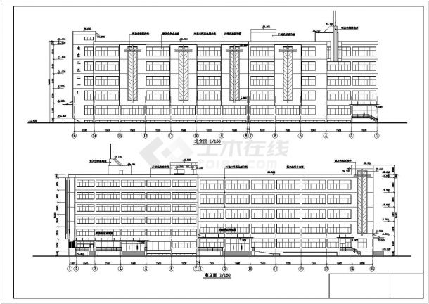 某地六层厂房建筑设计图（89.845*51.91）-图一