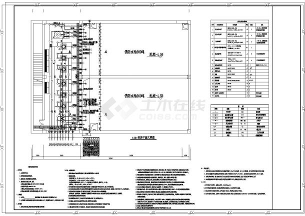 某独立建造的消防泵房+消防水池施工图（2张）-图一