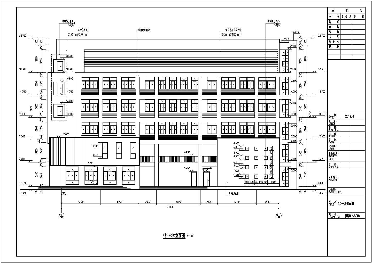 六层高中教学楼建筑设计施工图（框架结构）