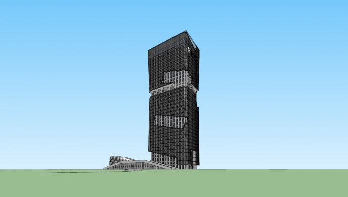 普宇超高层建筑办公楼su模型_图1