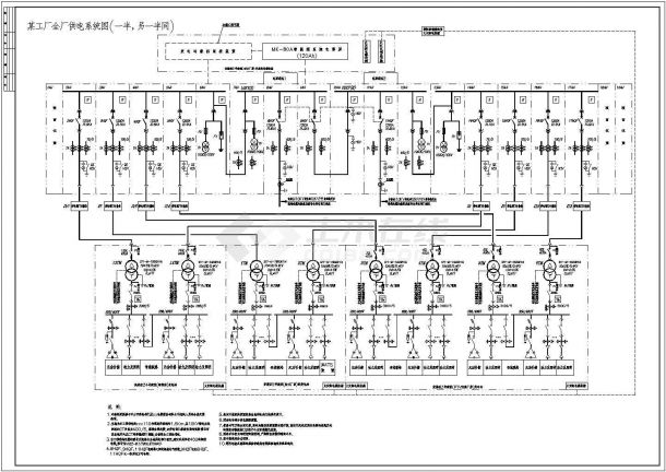 某地工厂全厂供电系统图（含说明）-图一