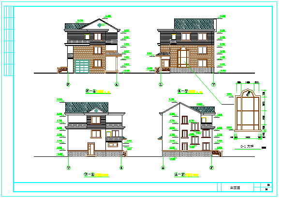 新型农村三层住宅别墅CAD图纸设计方案_图1