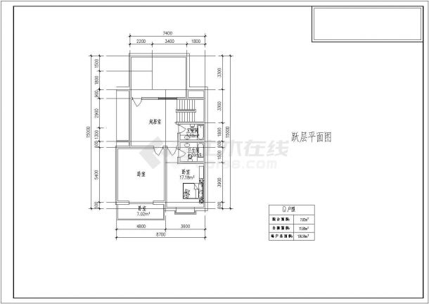 100个住宅楼户型标准层CAD平面图-图二