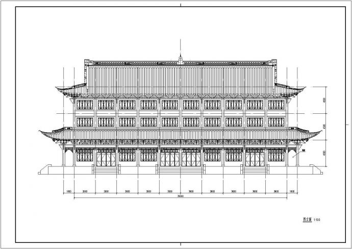 三层歇山顶古寺讲经楼方案及效果图_图1