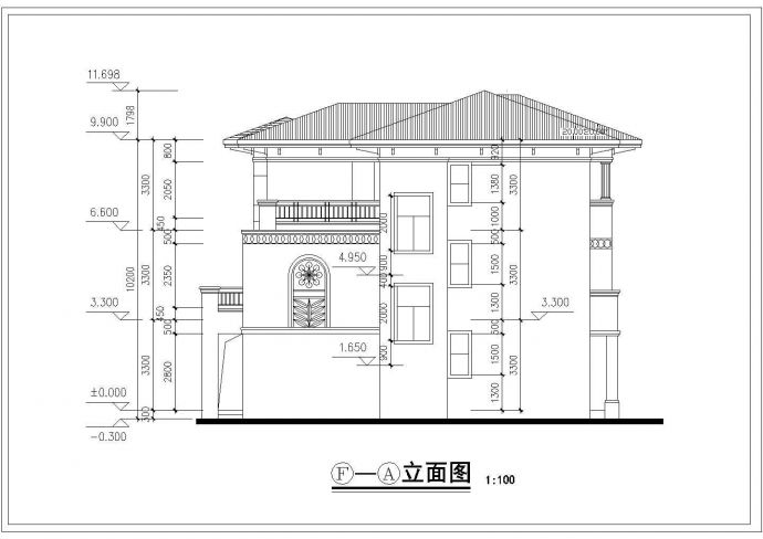 水岸豪宝石A型别墅建筑设计施工图纸_图1