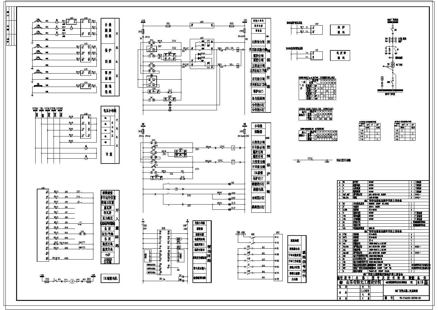 某小型电气配电室原理系统图设计图纸