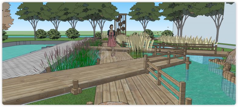 利众湿地公园景观SU模型-图二