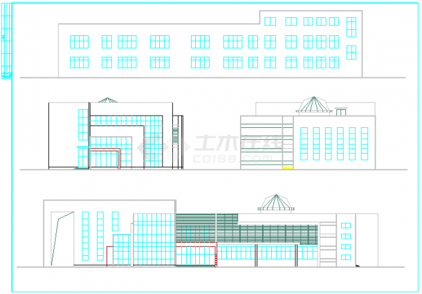 某高级中学三层艺术楼建筑设计施工图-图一