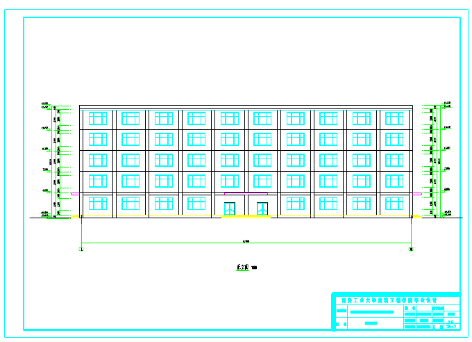 钢框架结构宿舍楼结构设计施工图纸_图1