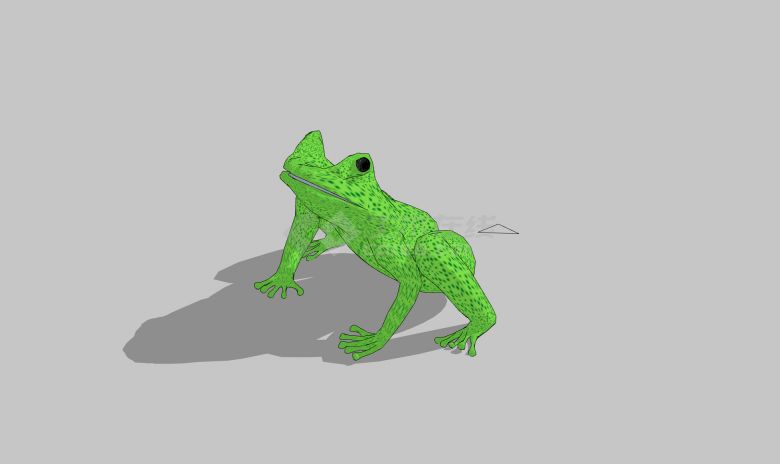 绿色跳跃水族馆蛙类动物su模型-图二