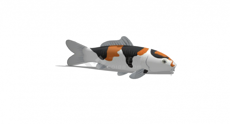 现代海洋鱼雕塑小品 su模型-图二