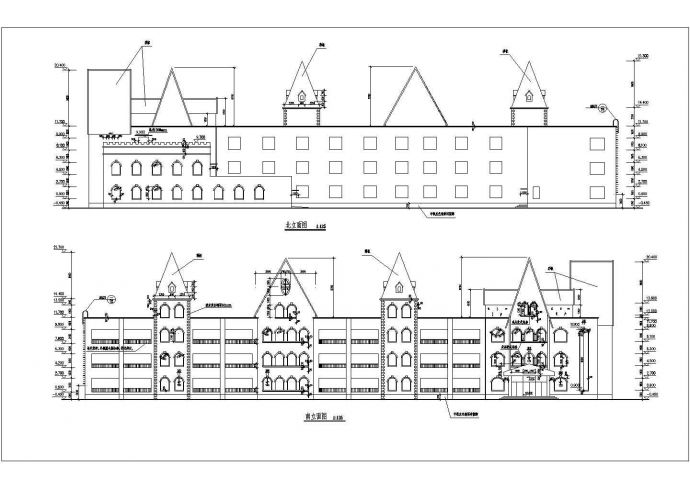 某地三层幼儿园建筑设计图（含屋顶排水示意图）_图1