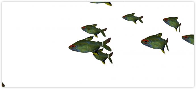 蓝绿混色水族馆鱼类动物组合su模型_图1