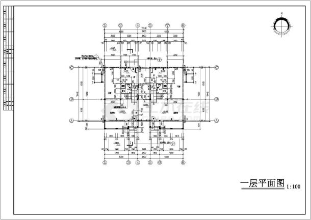 【广西】某地三层双拼别墅建筑设计图-图二