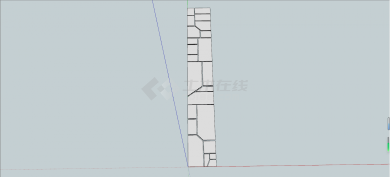 板式人工石细条汀步园林SU模型-图二