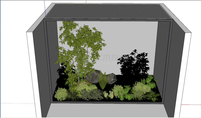 现代庭院绿植景观小品景观植物su模型-图二