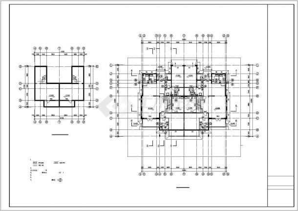 【浙江】某二层双拼别墅建筑设计施工图纸-图二