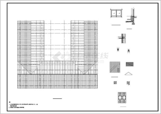 某地川北中式民居建筑CAD图-图二