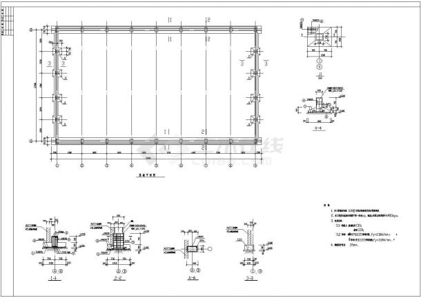 某地27米跨轻钢厂房结构设计施工图-图二