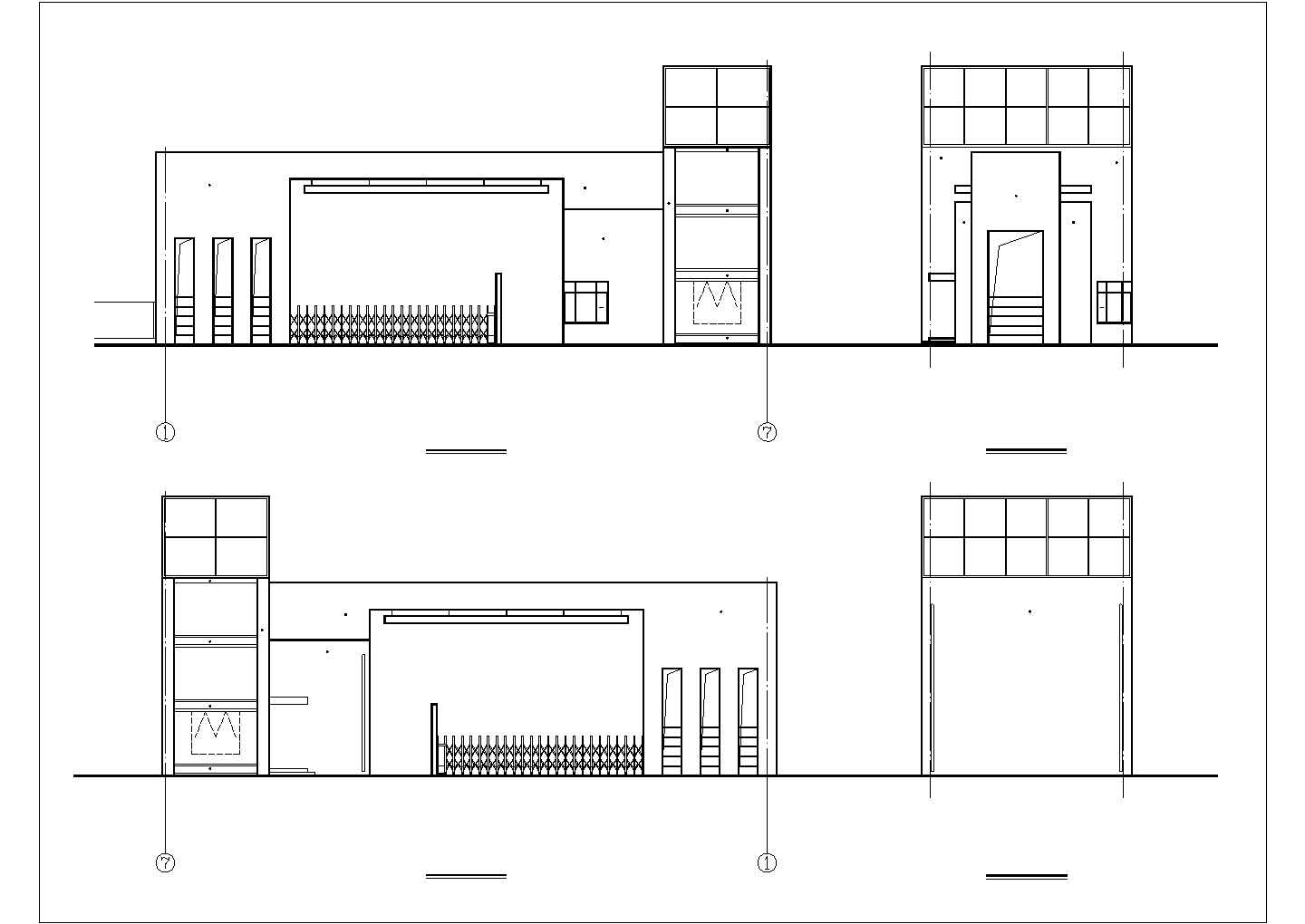 某学校大门设计建筑施工图，带效果图