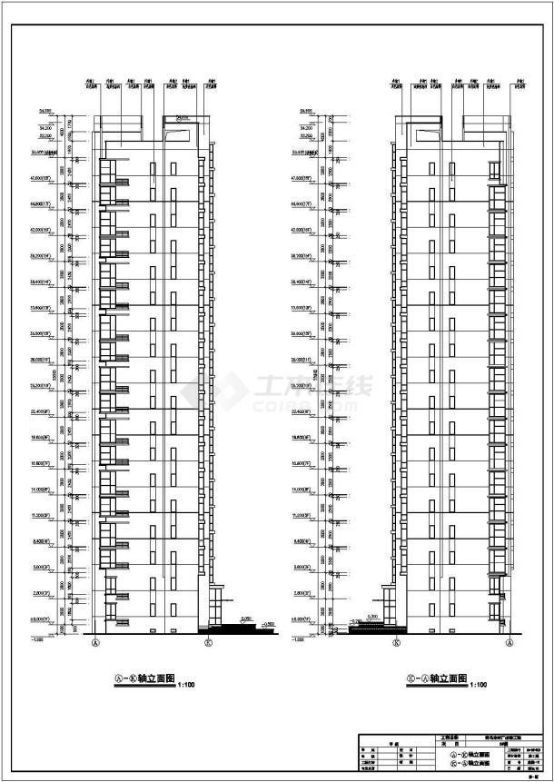 【青岛】某住宅5#建筑施工图(高层板楼18F)-图二