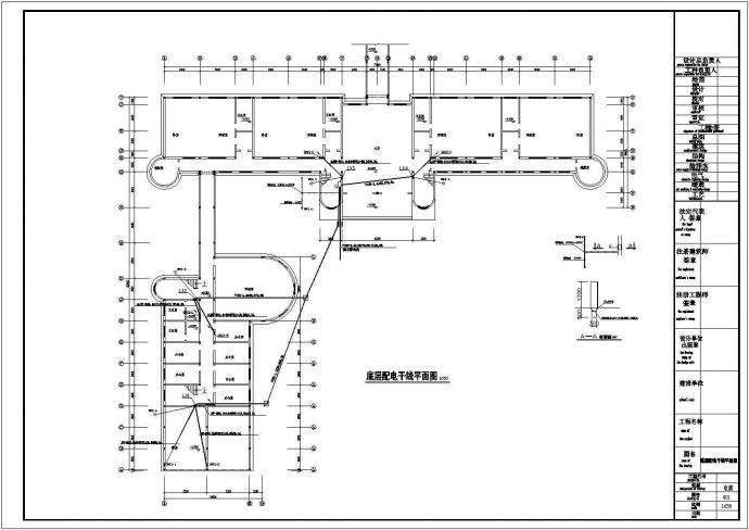 某地某四层幼儿园强电施工CAD图纸_图1