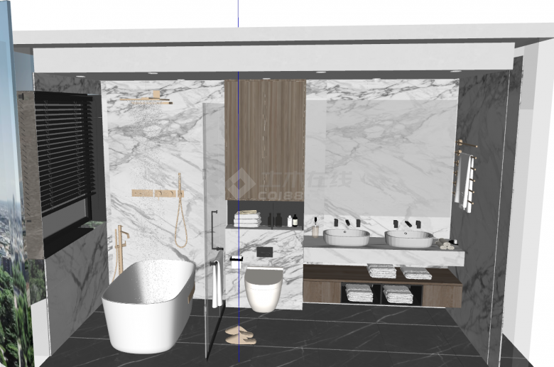 新款卫生间浴缸su模型-图二