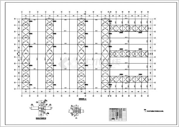某地经典钢结构门架结构设计施工图-图二