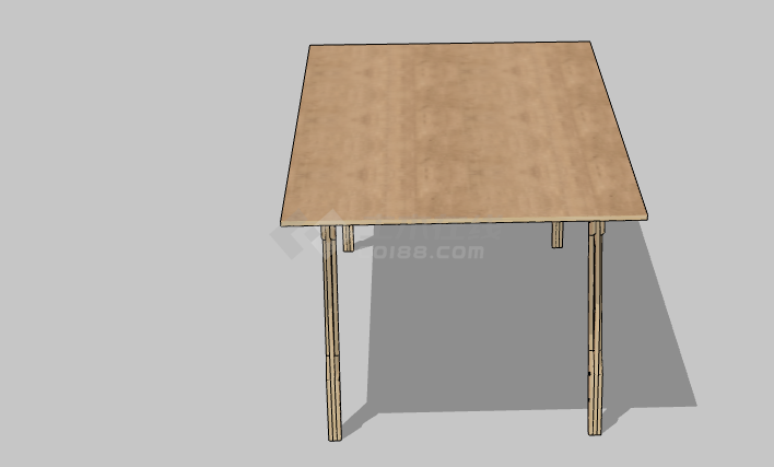 木制现代办公室桌子 su模型-图二