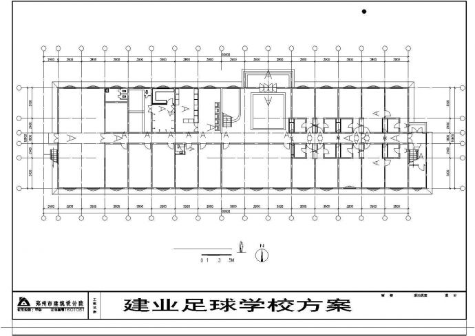 【河南】建邺足球学校建筑设计方案图（含建筑面积）_图1