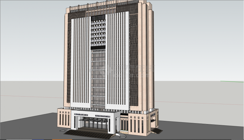 一栋豪华的高层的行政办公大楼SU模型-图一