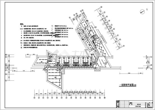 某地某管理中心大楼电气CAD施工图纸-图一