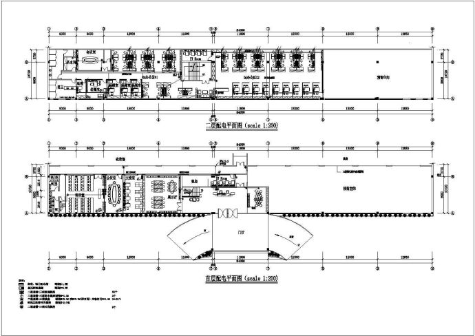 【广东】某公司两层办公楼电气CAD图纸_图1