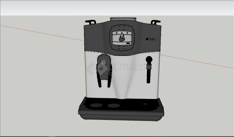 传统咖啡机厨房电器su模型-图二