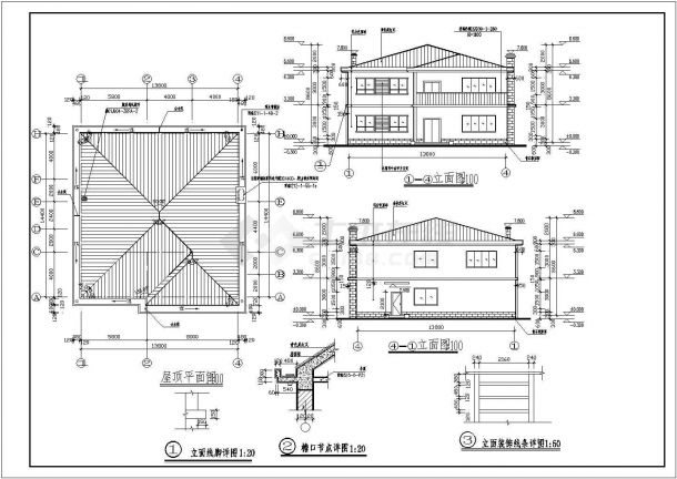 河南小型别墅建筑施工图纸（CAD图纸）-图一