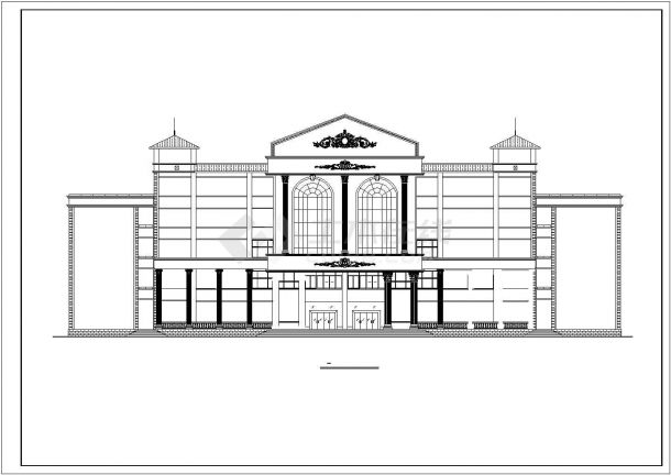 某卫生学校实验楼建筑设计方案cad图-图二