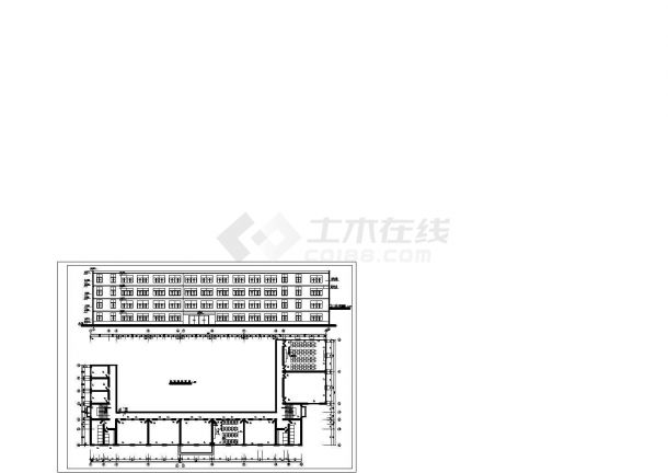 【上海市】某中学标准层建筑设计平面图-图一